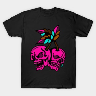 Cherries and two skull T-Shirt